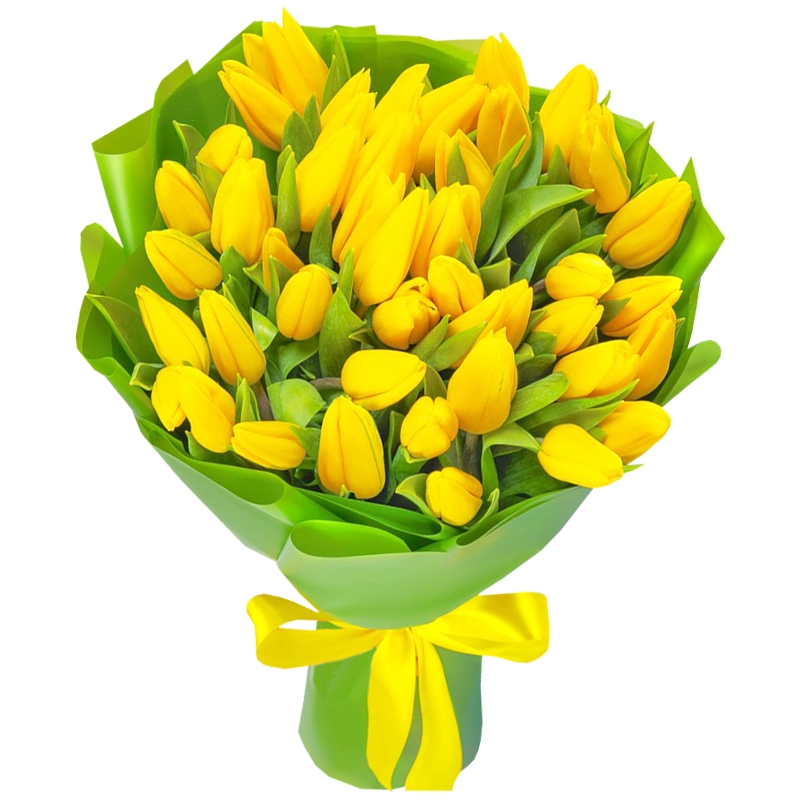 Букет из 45 желтых тюльпанов